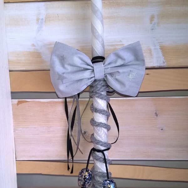 Λαμπάδα μικρός κύριος ασημί