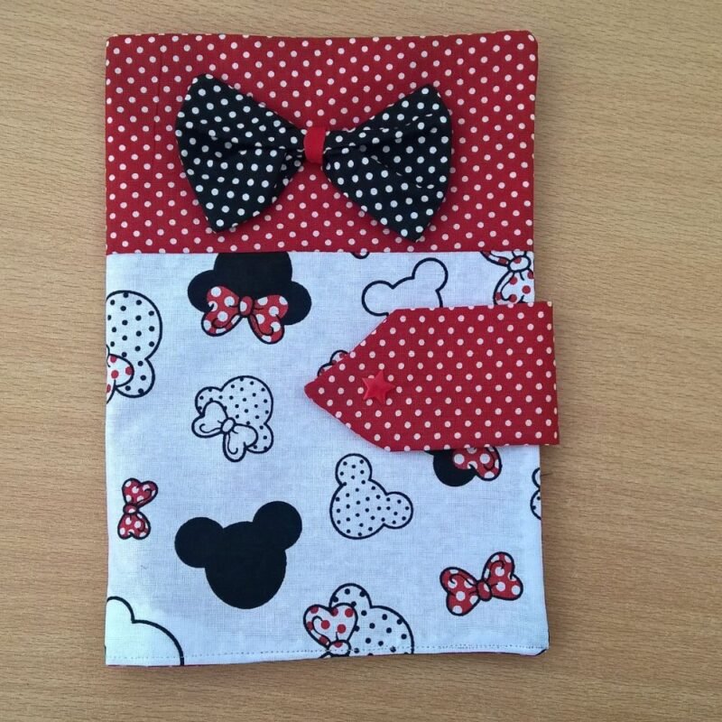Θήκη βιβλιαρίου Minnie μαύρος φιόγκος