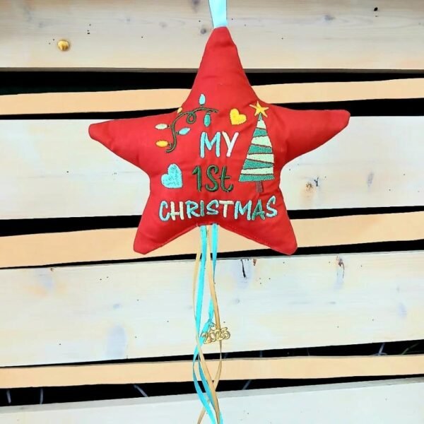 Αστέρι 1st Christmas κόκκινο-γαλάζιο