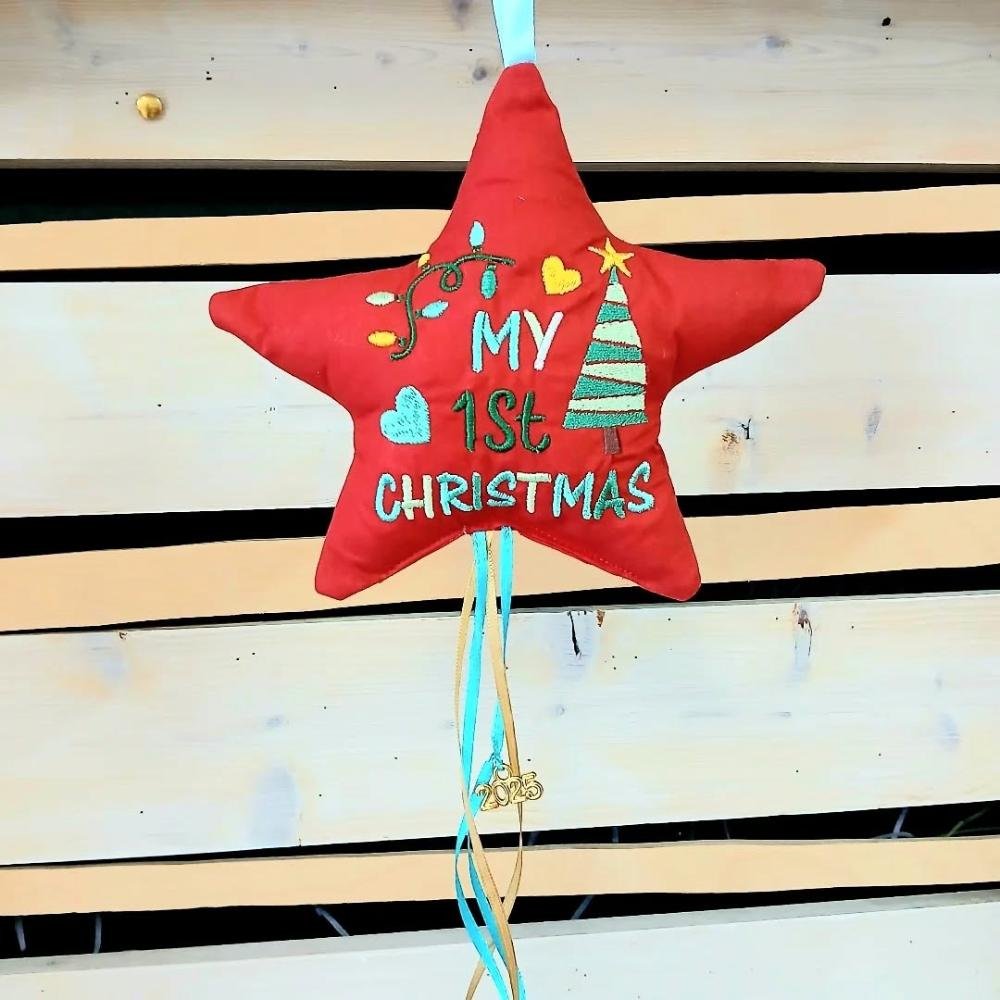 Αστέρι 1st Christmas κόκκινο-γαλάζιο