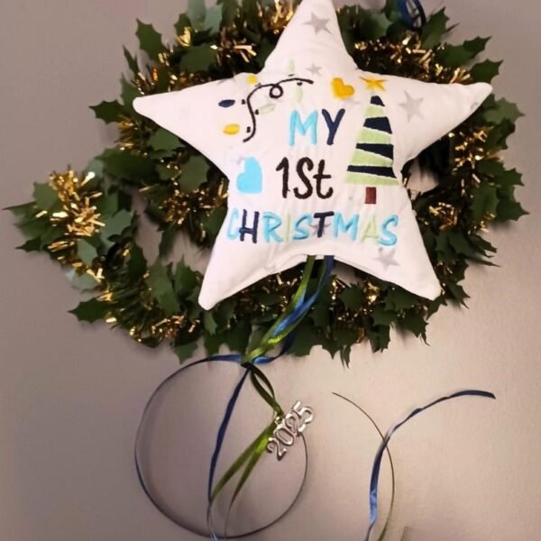 Γούρι αστέρι 1st Christmas Γαλάζιο