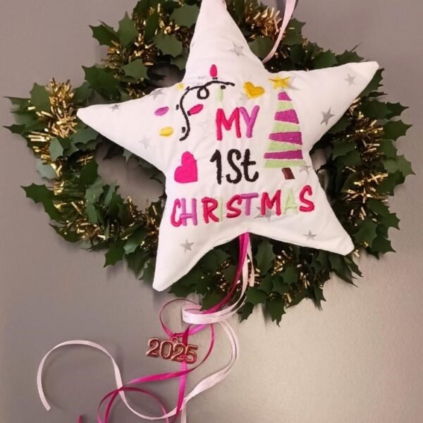 Γούρι αστέρι 1st Christmas Ροζ