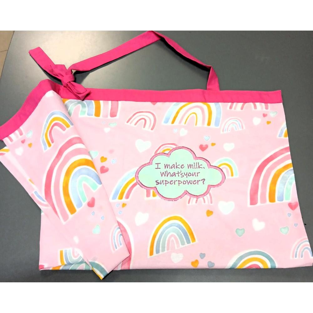 Ποδιά θηλασμού Ουράνιο Τόξο ροζ