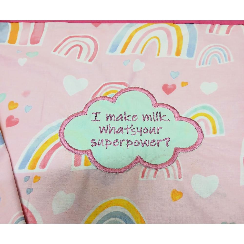 Ποδιά θηλασμού Ουράνιο Τόξο ροζ - Image 2