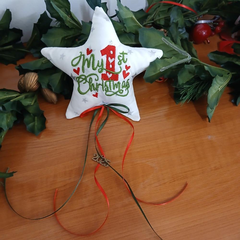 Αστεράκι “My 1st Christmas 2025” με Καρδιές