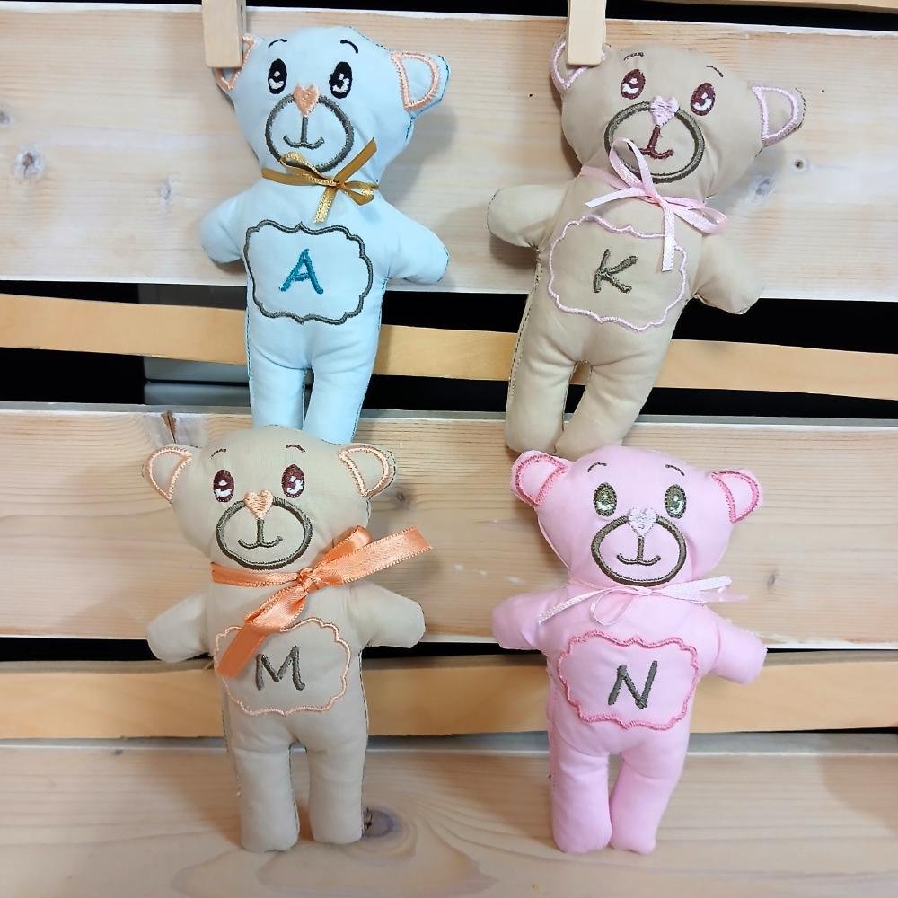 Αρκουδάκι γαλάζιο – Μπομπονιέρα ή Δωράκι Πάρτυ με Μονόγραμμα - Image 3