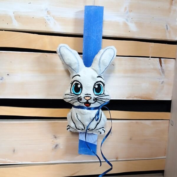 Λαμπάδα Κουνελάκι γκρι-μπλε