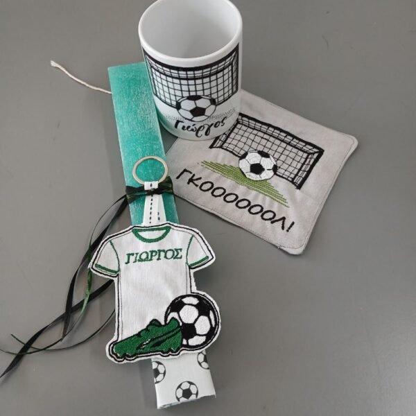 Σετ λαμπάδα και κούπα ποδόσφαιρο πράσινη