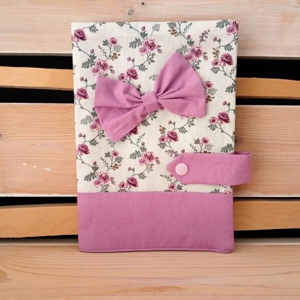 Θήκη βιβλιαρίου λιλά φλοράλ