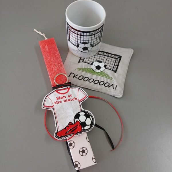 Σετ λαμπάδα και κούπα ποδόσφαιρο κόκκινη