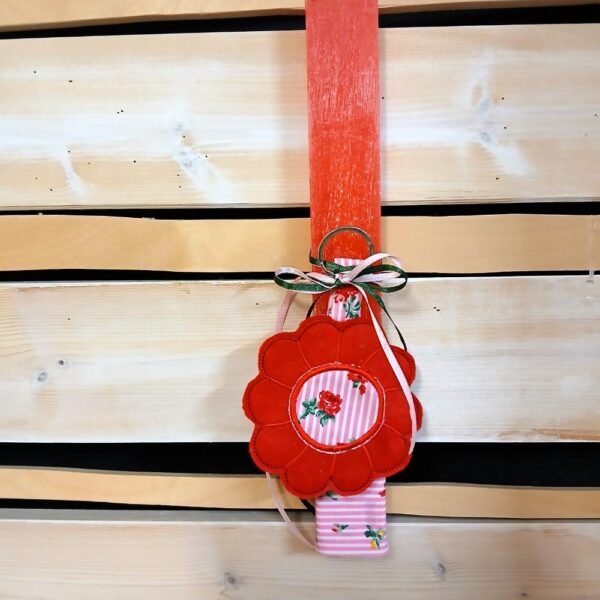 Λαμπάδα Λουλουδάκι κόκκινο