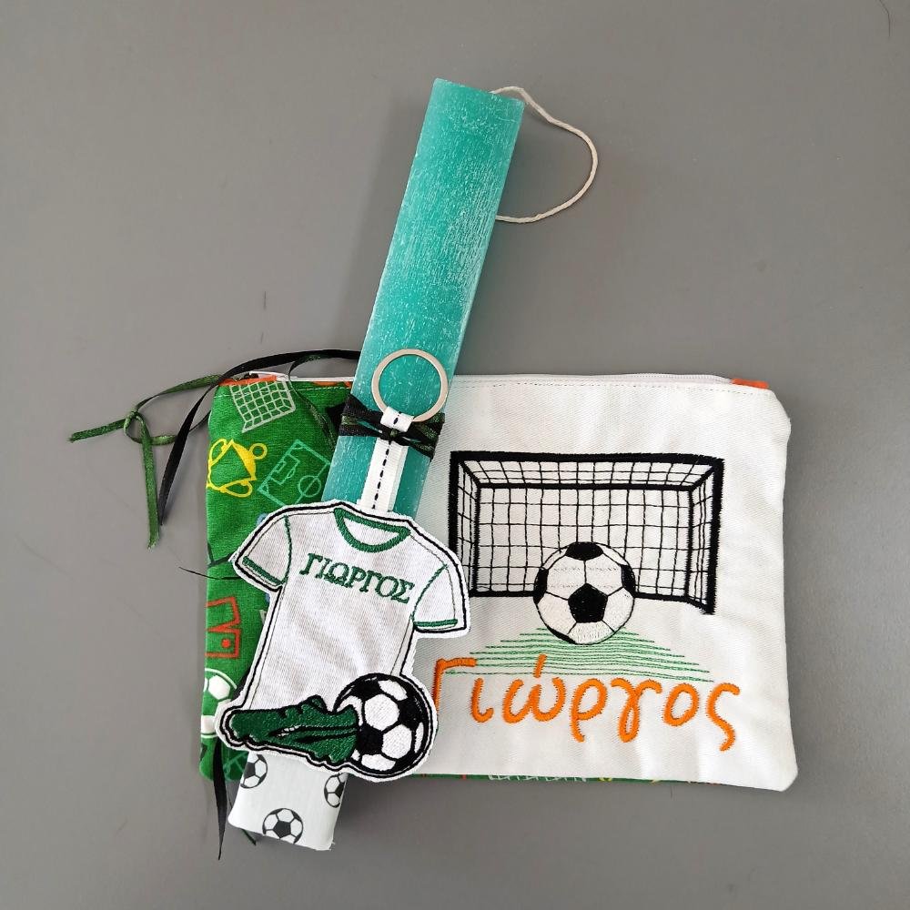 Σετ λαμπάδα και κασετίνα ποδόσφαιρο πράσινη