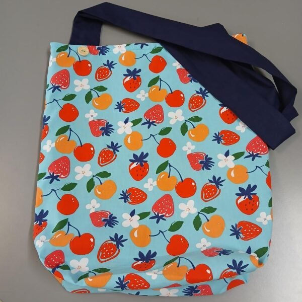 Χειροποίητη Tote Bag με Μαγνητικό Κούμπωμα – Fruity Style