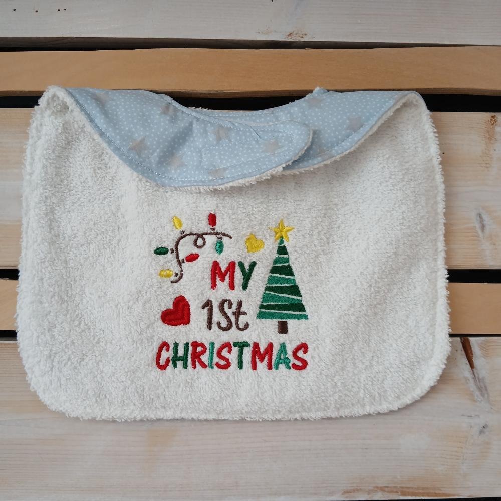 Βρεφική Σαλιάρα My 1st Christmas – Γαλάζιο - Image 2